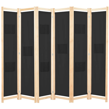 Vidaxl kamerscherm met 6 panelen 240x170x4 cm stof zwart