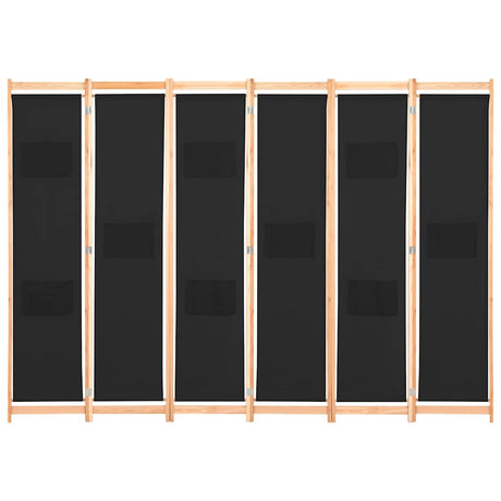 Vidaxl kamerscherm met 6 panelen 240x170x4 cm stof zwart