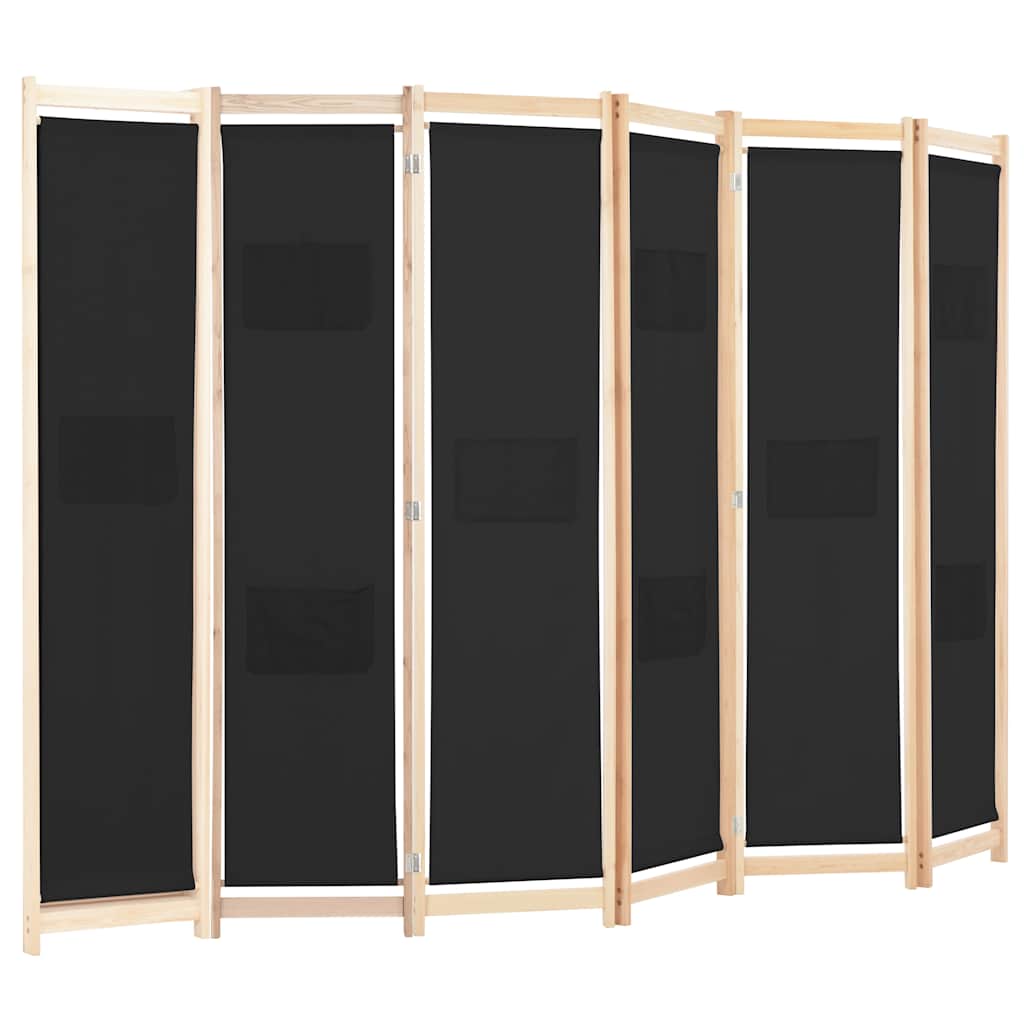 Vidaxl kamerscherm met 6 panelen 240x170x4 cm stof zwart