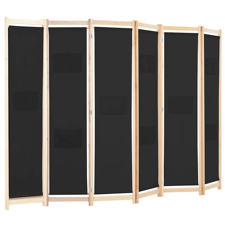 Vidaxl kamerscherm met 6 panelen 240x170x4 cm stof zwart