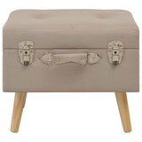 Vidaxl opbergkruk 40 cm stof beige