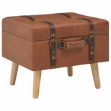 Vidaxl opbergkruk 40 cm kunstleer tan