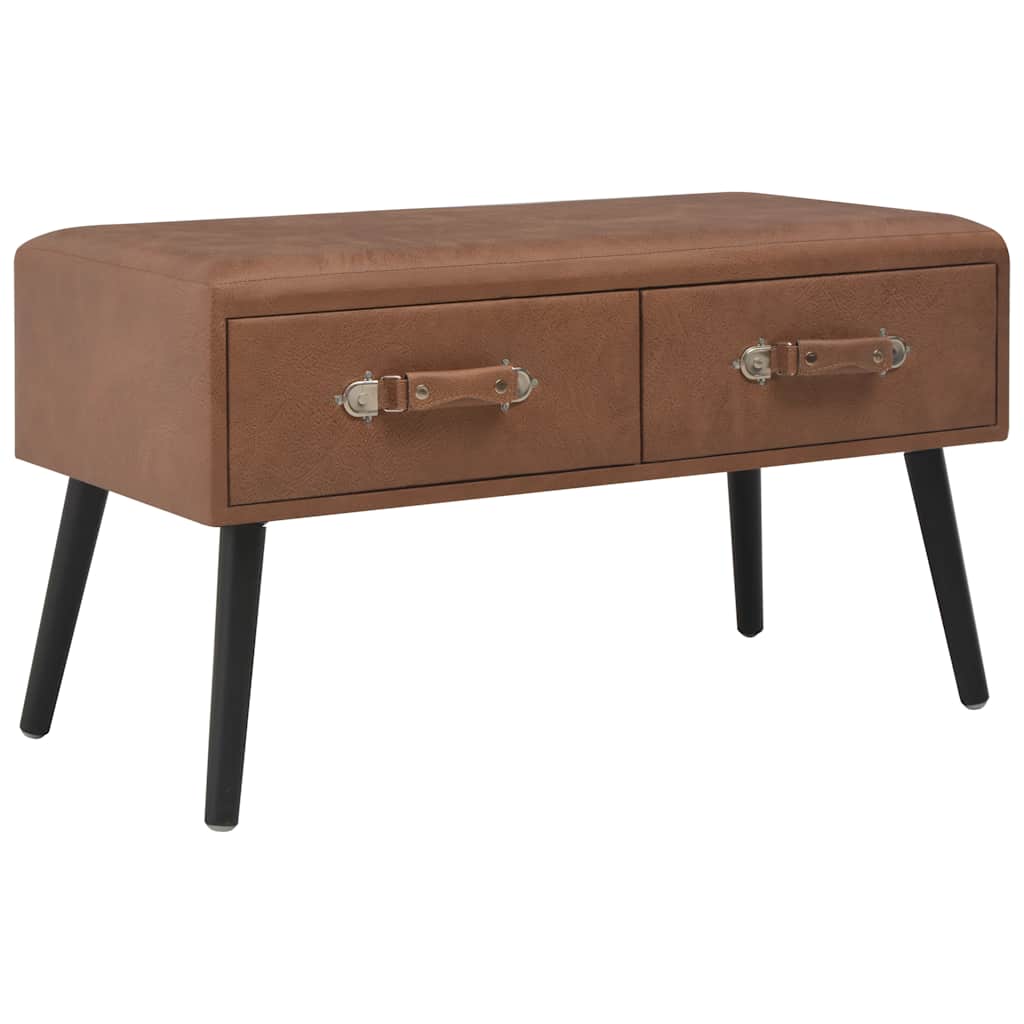 Vidaxl salontafel 80x40x46 cm kunstleer donkerbruin