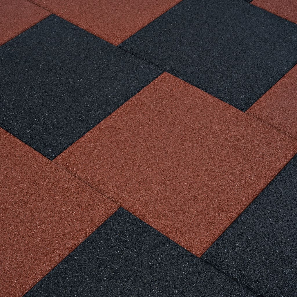 Vidaxl Valt Tile 6 St 50x50x3 cm guma červená