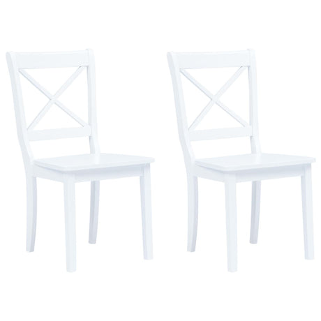 Vidaxl eetkamerstoelen 2 st massief rubberwood wit