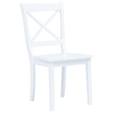 Vidaxl eetkamerstoelen 2 st massief rubberwood wit