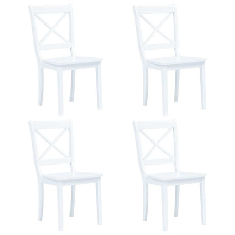 Vidaxl eetkamerstoelen 4 st massief rubberwood wit