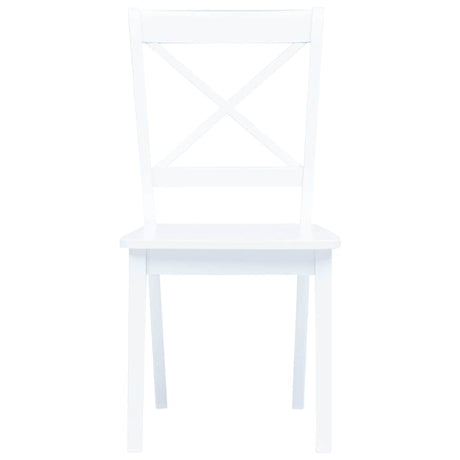 Vidaxl eetkamerstoelen 4 st massief rubberwood wit