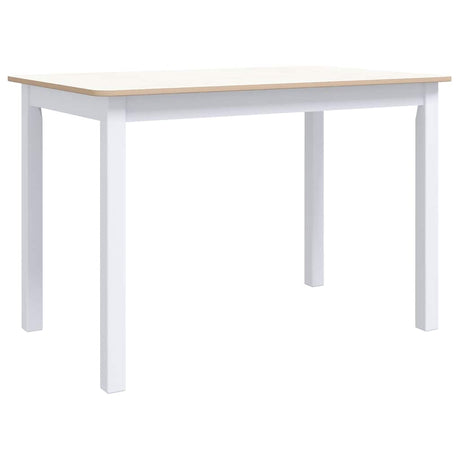 Vidaxl eettafel 114x71x75 cm massief rubberwood wit en bruin