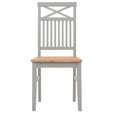 Vidaxl eetkamerstoelen 2 st massief eikenhout grijs