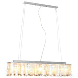 Vidaxl Deckenlampe mit Kristallperlen 104 cm silberfarben