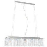 Vidaxl Deckenlampe mit Kristallperlen 104 cm silberfarben