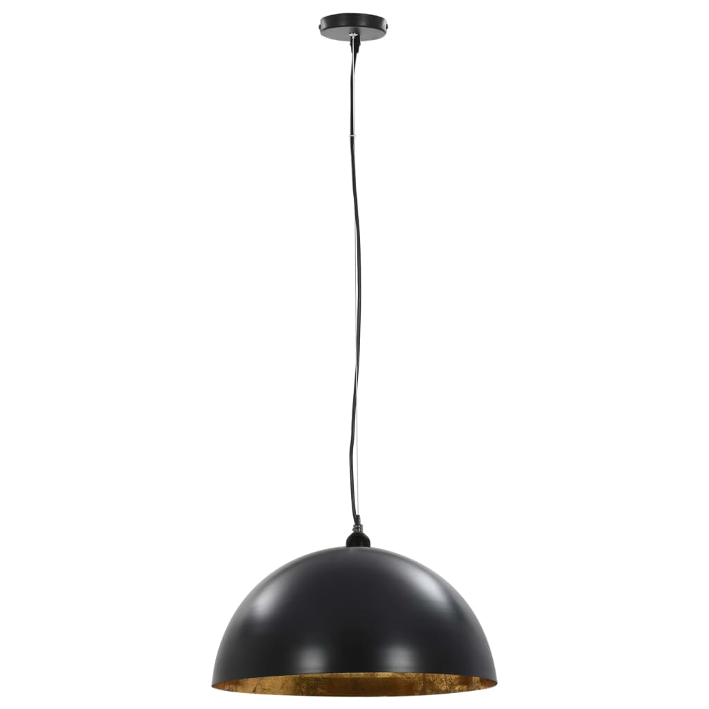 VidaXL Deckenlampen 2 Stück halbrund E27 50 cm Schwarz und Gold