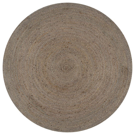 Vidaxl Teppich handgefertigt um 90 cm Jute Grau