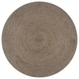 Vidaxl Teppich handgefertigt um 120 cm Jute Grau