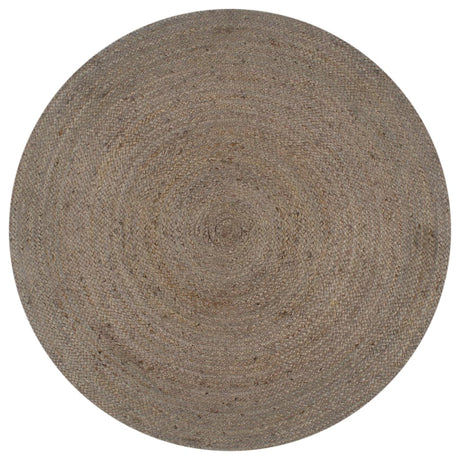 Vidaxl Teppich handgefertigt um 150 cm Jute Grau