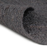 Vidaxl Teppich handgefertigt um 90 cm Jute dunkelgrau