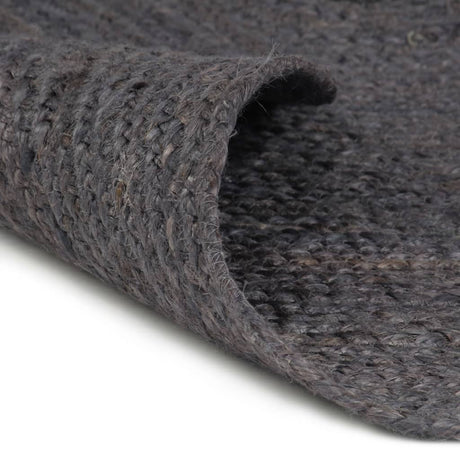 Vidaxl Teppich handgefertigt um 120 cm Jute dunkelgrau