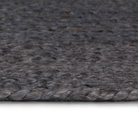 Vidaxl Teppich handgefertigt um 120 cm Jute dunkelgrau
