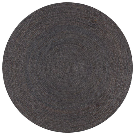 Vidaxl Teppich handgefertigt um 150 cm Jute dunkelgrau