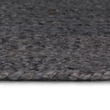 Vidaxl Teppich handgefertigt um 150 cm Jute dunkelgrau