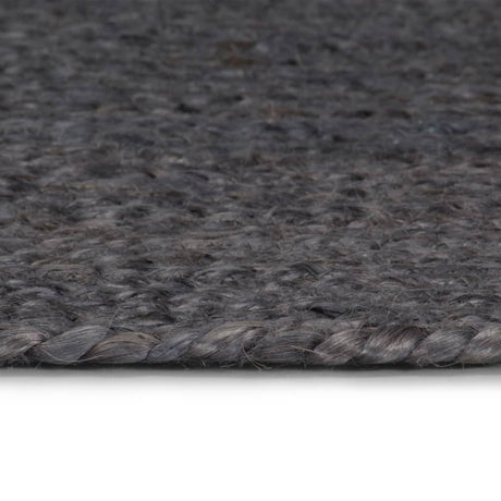 Vidaxl Teppich handgefertigt um 150 cm Jute dunkelgrau