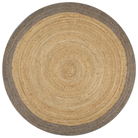 Vidaxl Teppich handgefertigt mit grauem Rand 90 cm Jute