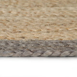 Vidaxl Teppich handgefertigt mit grauem Rand 90 cm Jute