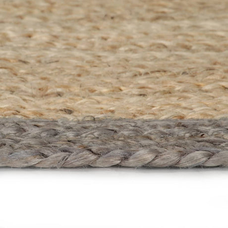 Vidaxl Teppich handgefertigt mit grauem Rand 90 cm Jute