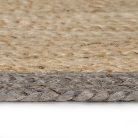 Vidaxl Teppich handgefertigt mit grauen Rand 120 cm Jute