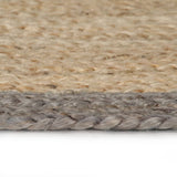 Vidaxl rug handmade with gray border 120 cm jute