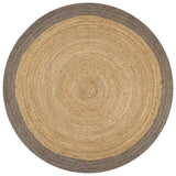Vidaxl Teppich handgefertigt mit grauer Kante 150 cm Jute