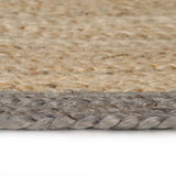 Vidaxl rug handmade with gray edge 150 cm jute