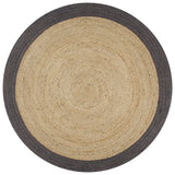 Vidaxl Teppich handgefertigt mit dunkelgrauem Rand 90 cm Jute