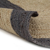 Vidaxl Teppich handgefertigt mit dunkelgrauem Rand 90 cm Jute