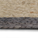 Vidaxl Teppich handgefertigt mit dunkelgrauem Rand 90 cm Jute