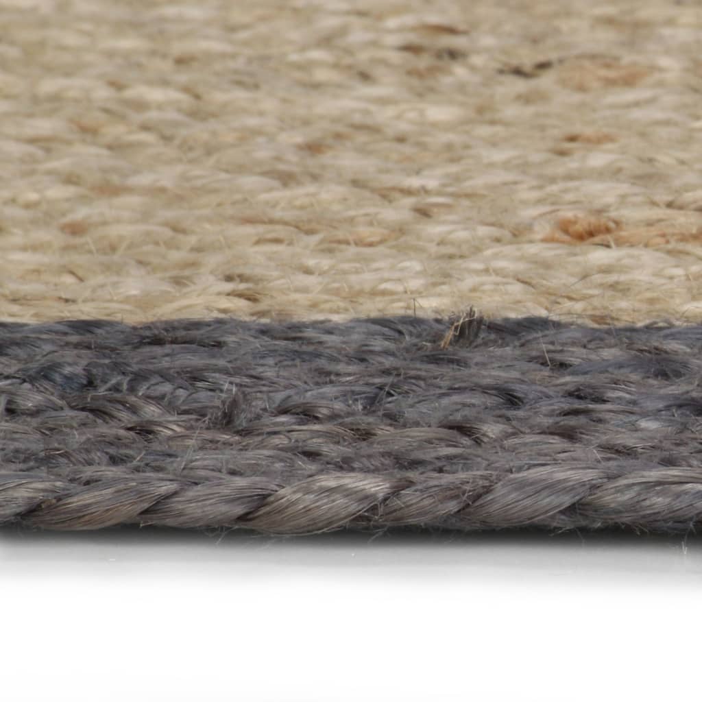 Vidaxl rug handmade with dark gray border 90 cm jute