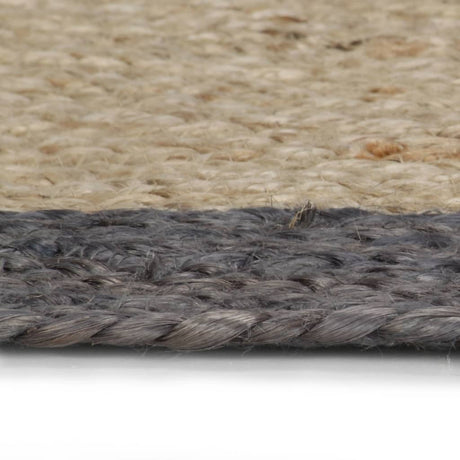 Vidaxl Teppich handgefertigt mit dunkelgrauem Rand 120 cm Jute