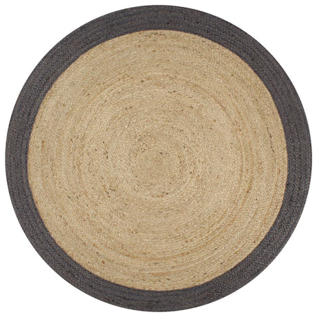 Vidaxl Teppich handgefertigt mit dunkelgrauem Rand 150 cm Jute