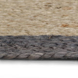 Vidaxl Teppich handgefertigt mit dunkelgrauem Rand 150 cm Jute