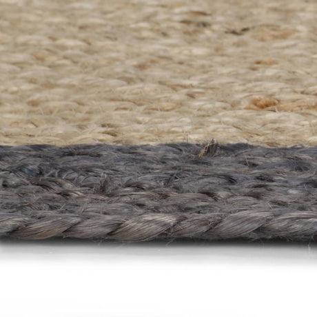 Vidaxl Teppich handgefertigt mit dunkelgrauem Rand 150 cm Jute