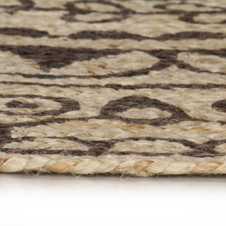 VidaXL-Teppich handgefertigt mit dunkelbraunem Aufdruck 150 cm Jute