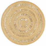 Vidaxl Teppich handgefertigt 120 cm geflochtener Jute