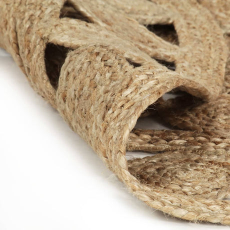 Vidaxl Teppich handgefertigt 90 cm geflochtener Jute