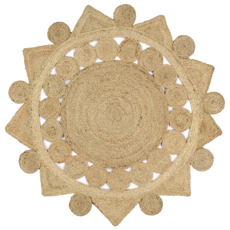 Vidaxl Teppich handgefertigt 120 cm geflochtener Jute