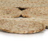 Vidaxl Teppich handgefertigt 120 cm geflochtener Jute