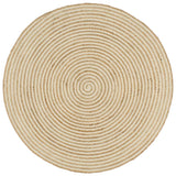 Vidaxl rug handmade with spiral design 90 cm jute white