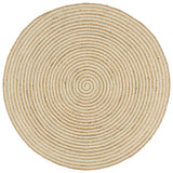 Vidaxl rug handmade with spiral design 120 cm jute white