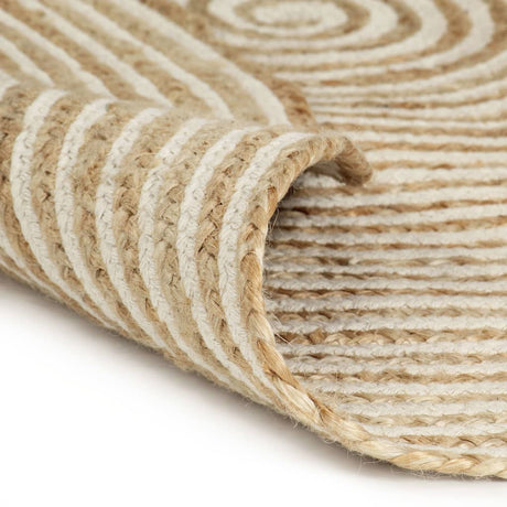 Vidaxl Teppich handgefertigt mit Spiraldesign 120 cm Jute Weiß