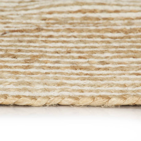Vidaxl Teppich handgefertigt mit Spiraldesign 120 cm Jute Weiß